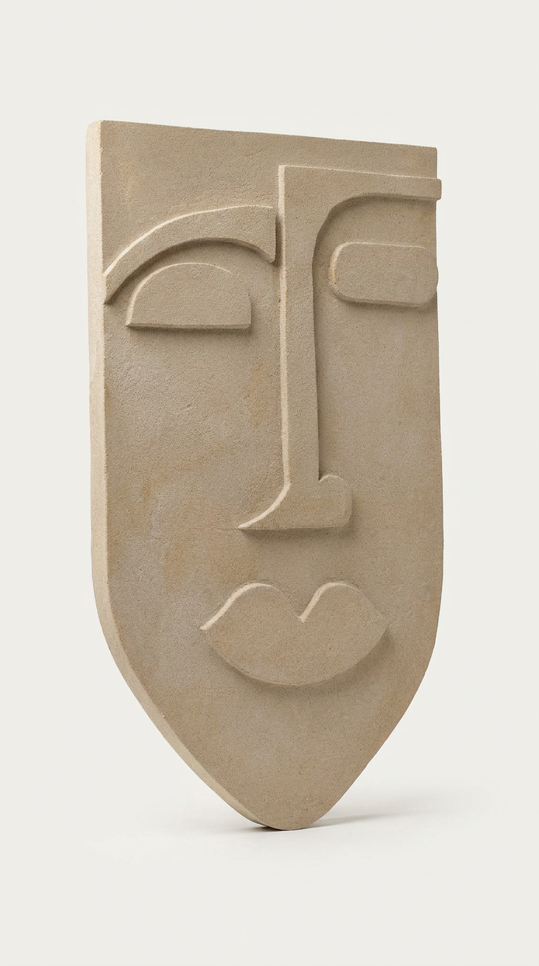 Earthen Silhouette Stone Color - Wall Art Interior (H 940 × W 572 mm)