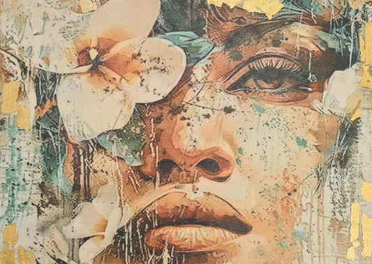 This piece is a textured decoupage on canvas portraying the Boom of Youth. Ideal for a small feature wall. Measurement 30 x 40 cm