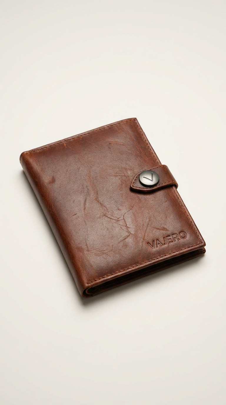 This 10 x 13 cm brown leather card holder is crafted from high-quality material, offering both durability and timeless style.