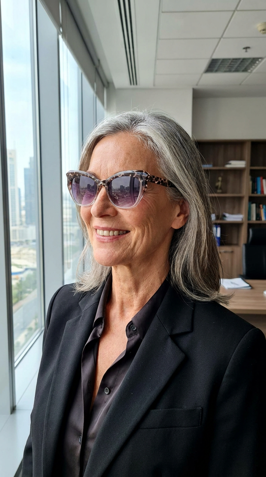 These cat eye gradient sunglasses strike the perfect balance between fierce and feminine. Their sleek, upswept silhouette is enhanced by smooth gradient lenses that add depth and allure, while the leopard print detail along the arms and part of the frame, injects a bold, untamed edge. 