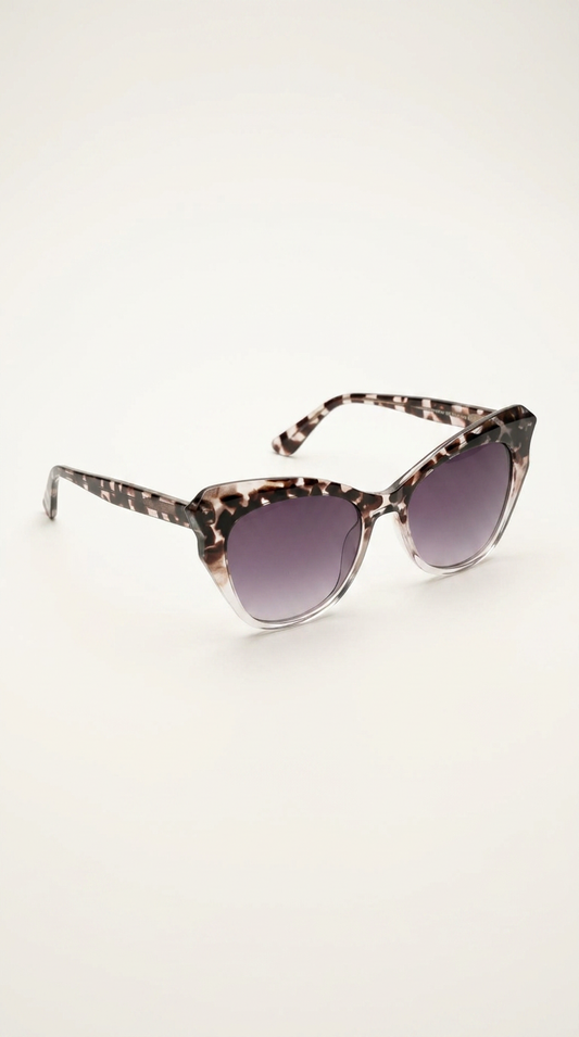 Cat Eye Sunglasses with leopard print detail