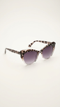 Cat Eye Sunglasses with leopard print detail