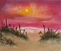 This is a hand-painted oil painting on canvas board, depicting the dramatic beauty of the Crimson Coast. Rich crimson hues blend with coastal tones to evoke the warmth and intensity of a shoreline at dusk, with brushwork that captures both movement and tranquility. The canvas board measures 25 x 30 cm