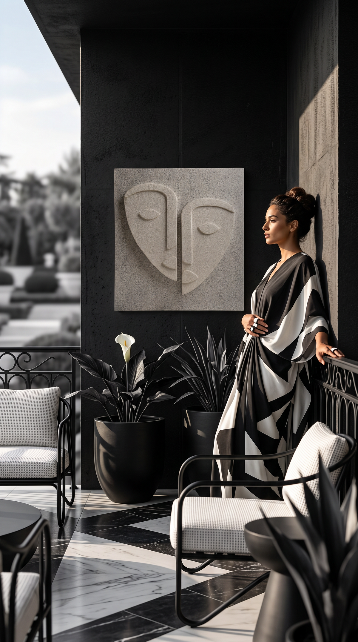 This home wall decoration featuring two faces is a captivating piece of art that blends character and symbolism. Crafted with attention to detail, it presents a textured, antique-inspired design that adds depth and intrigue to any interior. 