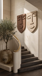 Make a bold statement with this large face sculptures, designed to elevate any interior wall.