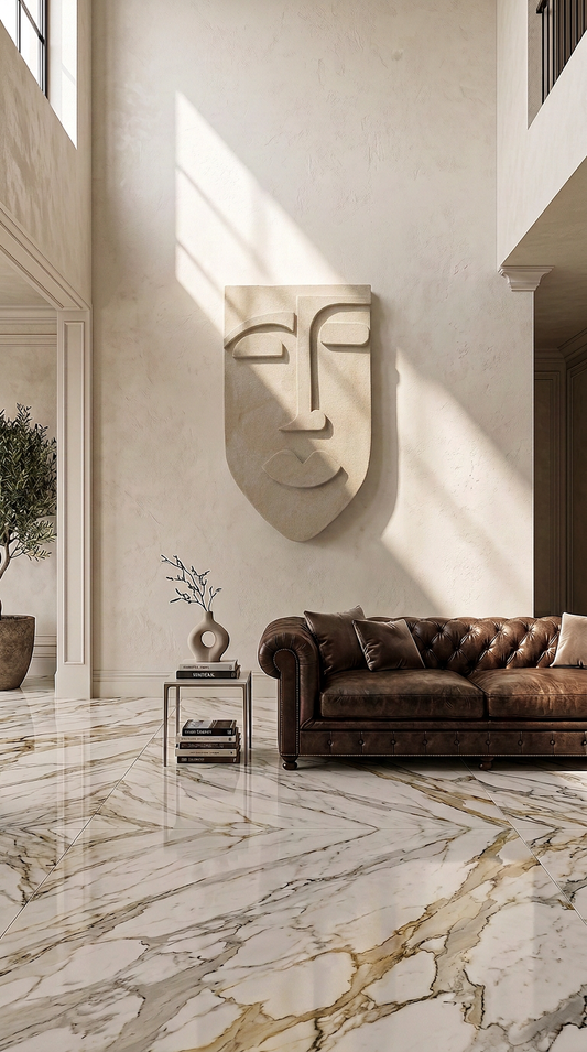 Make a bold statement with this large handmade face sculpture, designed to elevate any interior wall.