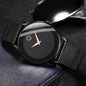 Ladies Black quartz watch with a stainless-steel black band