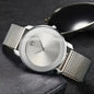 Ladies Silver quartz watch with a stainless-steel silver band