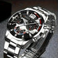 Designed for performance and style, this gent’s quartz sports watch combines durability with a sleek aesthetic. Featuring a reliable quartz movement, it ensures precise timekeeping for active lifestyles. The bold design is complemented by a sturdy stainless-steel band, available in striking silvery finishes. With a band length of 15cm, band width of 2.0cm, and a dial diameter of 4.2cm, it offers a comfortable fit while maintaining a bold presence on the wrist. 