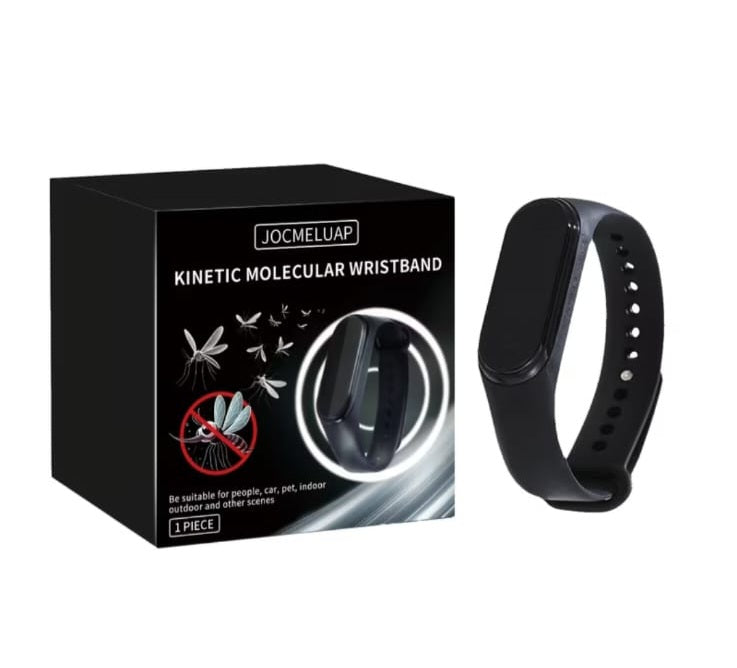 This kinetic wristband is a modern solution for mosquito deterrence, designed for both indoor and outdoor use.
