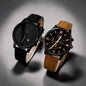 Sleek and versatile, this men’s leatherette watch features a bold black dial with your choice of a classic black or warm brown strap. The band measures 15 cm in length and 2.0 cm in width, while the dial diameter is 4.2 cm—perfectly balanced for everyday wear. Designed for comfort and style, it’s the ideal accessory to elevate both casual and formal looks.