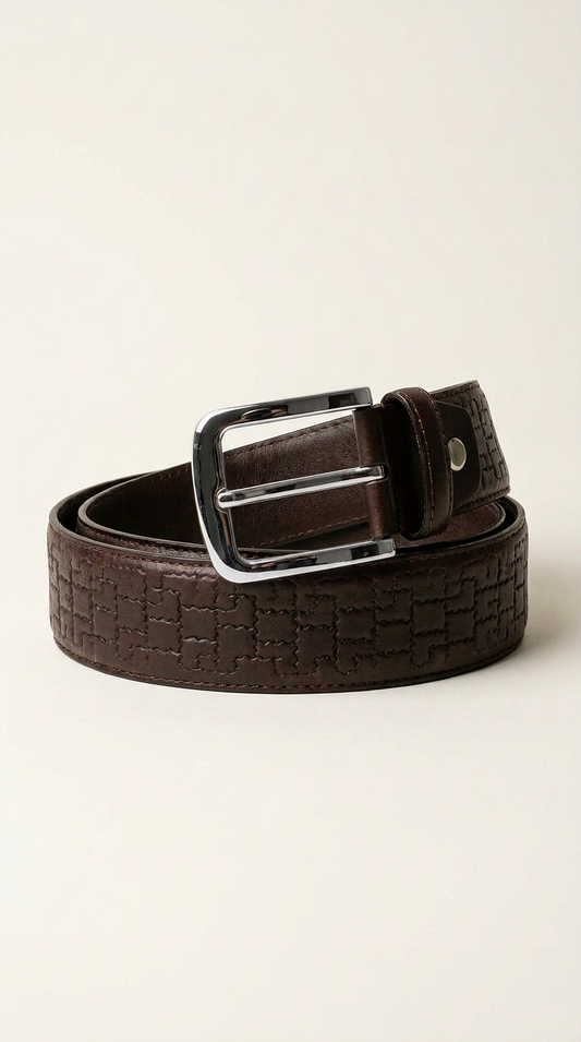 This men’s brown buckle belt is crafted from durable leather, offering both timeless style and everyday functionality. Designed with a sturdy buckle, it provides a secure fit while maintaining a sleek, classic look. Size M/L