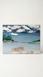 This textured acrylic landscape and sea painting (30 x 40) captures the natural beauty of earth and water with expressive depth.