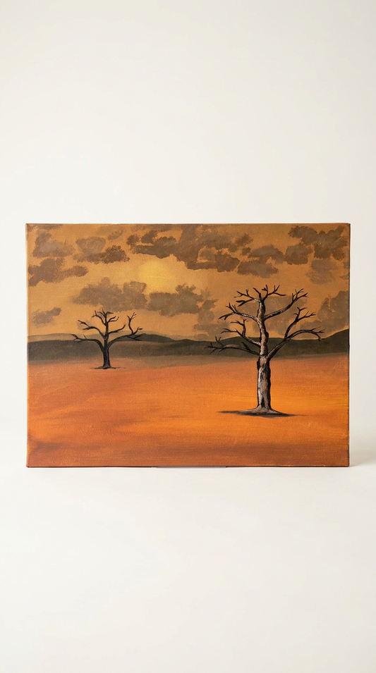 This mixed medium 30 x 40 oil and acrylic painting of the Namib Desert capture the vast beauty of one of the world’s most striking landscapes