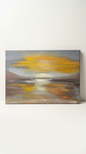This 30 x 20 acrylic painting beautifully represents the resting of light during sunset, capturing the serene transition as day fades into evening.